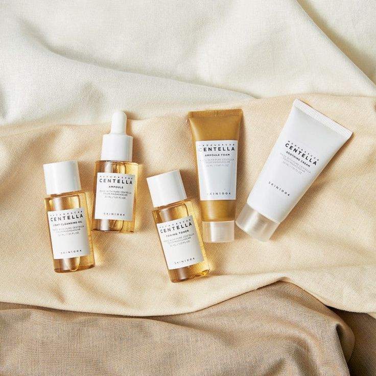 SKIN1004 Centella Cleanser, Face Serum, Toner, Soothing SkinCare Travel Set