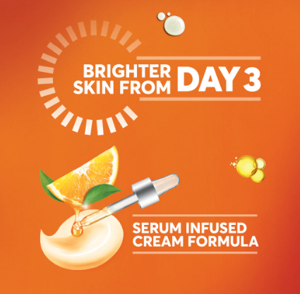 Brightening Vitamin C Orange Face Serum Infused Cream 50g