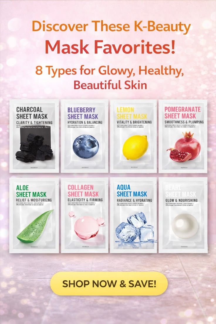 Eunyul Korean Pack of 8 Facial Skin Mask Sheets