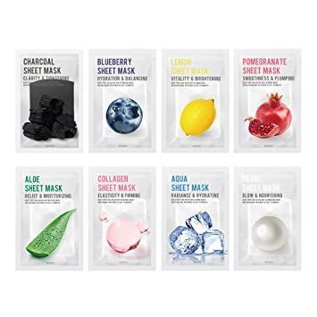Eunyul Korean Pack of 8 Facial Skin Mask Sheets