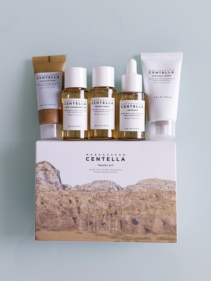 SKIN1004 Centella Cleanser, Face Serum, Toner, Soothing SkinCare Travel Set